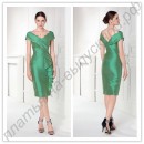 Коктейльное зеленое платье чехол